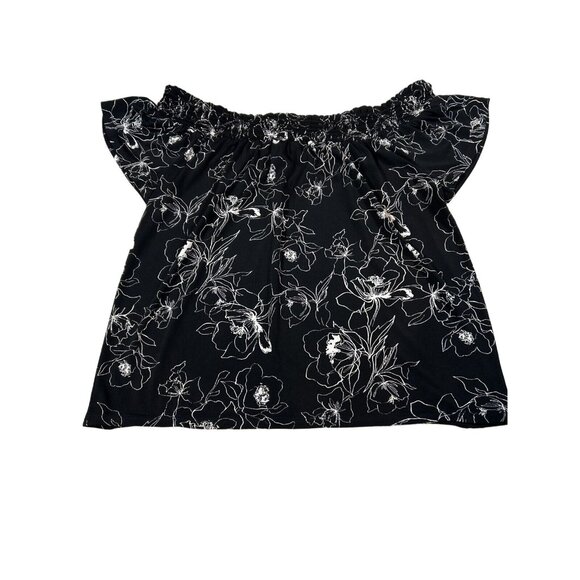 2/$30 White House Black Market‎ Blouse Womens Floral Ruffle career office size S - Picture 1 of 10